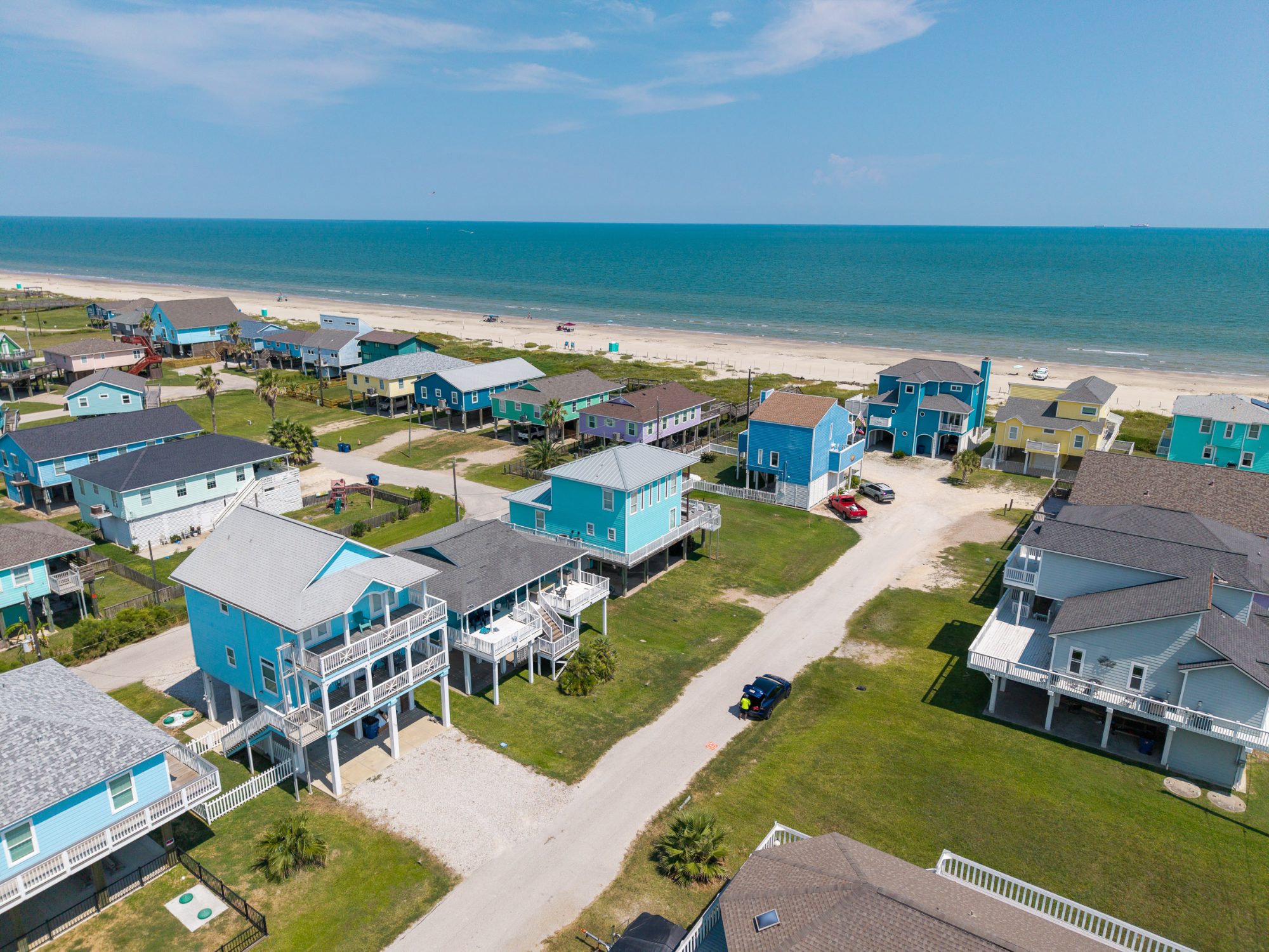 Aerial drone photograph of a Houston property