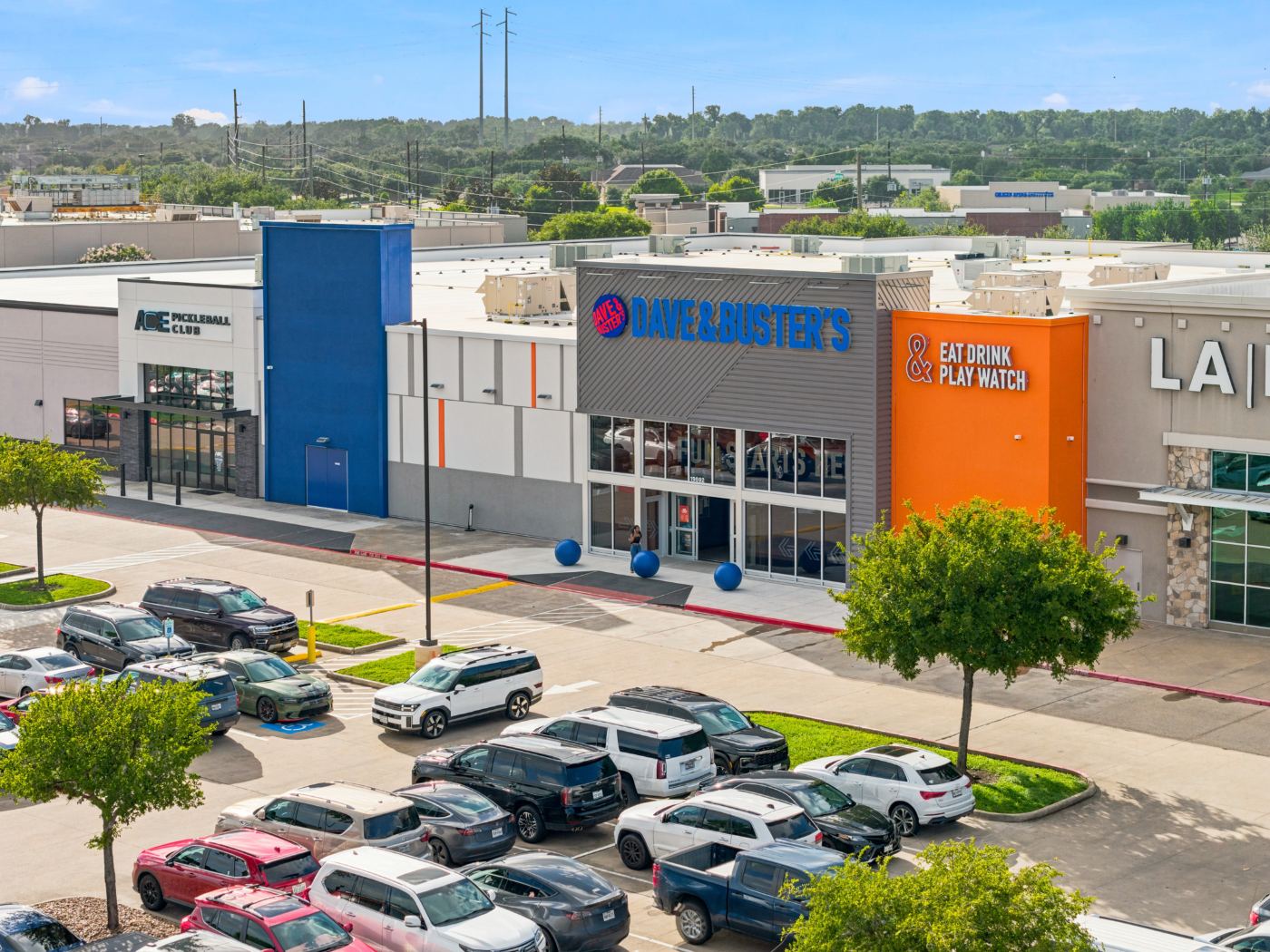 Aerial drone photograph of a Houston property