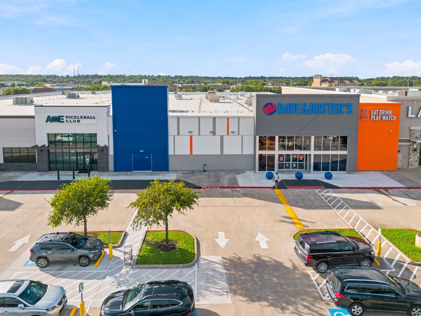 Aerial drone photograph of a Houston property
