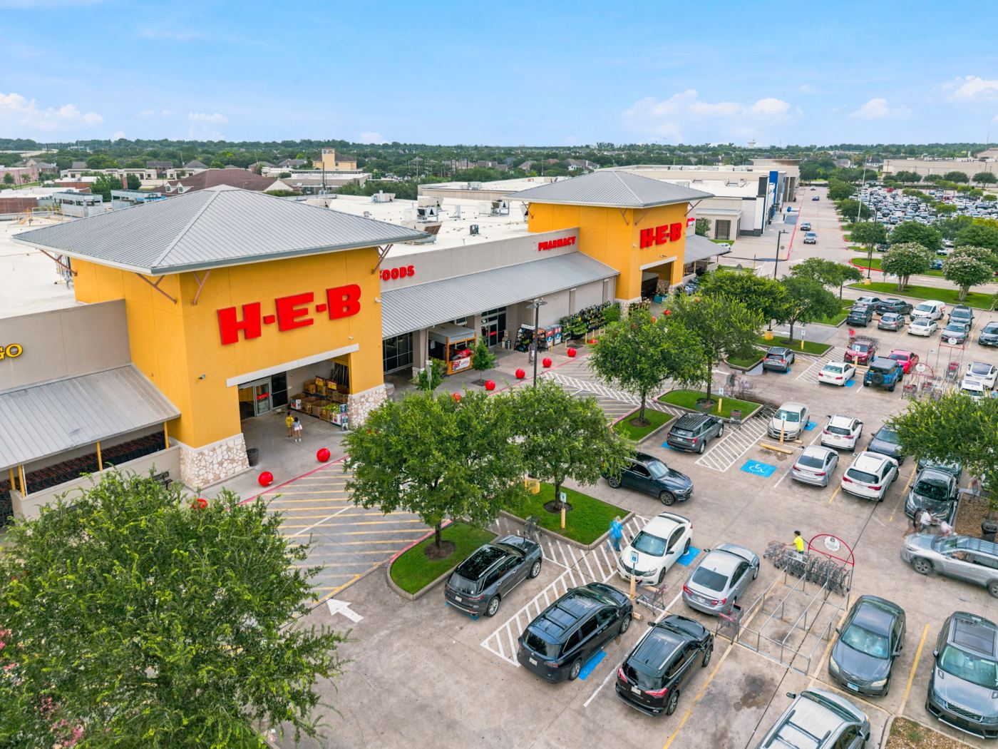 Aerial drone photograph of a Houston property