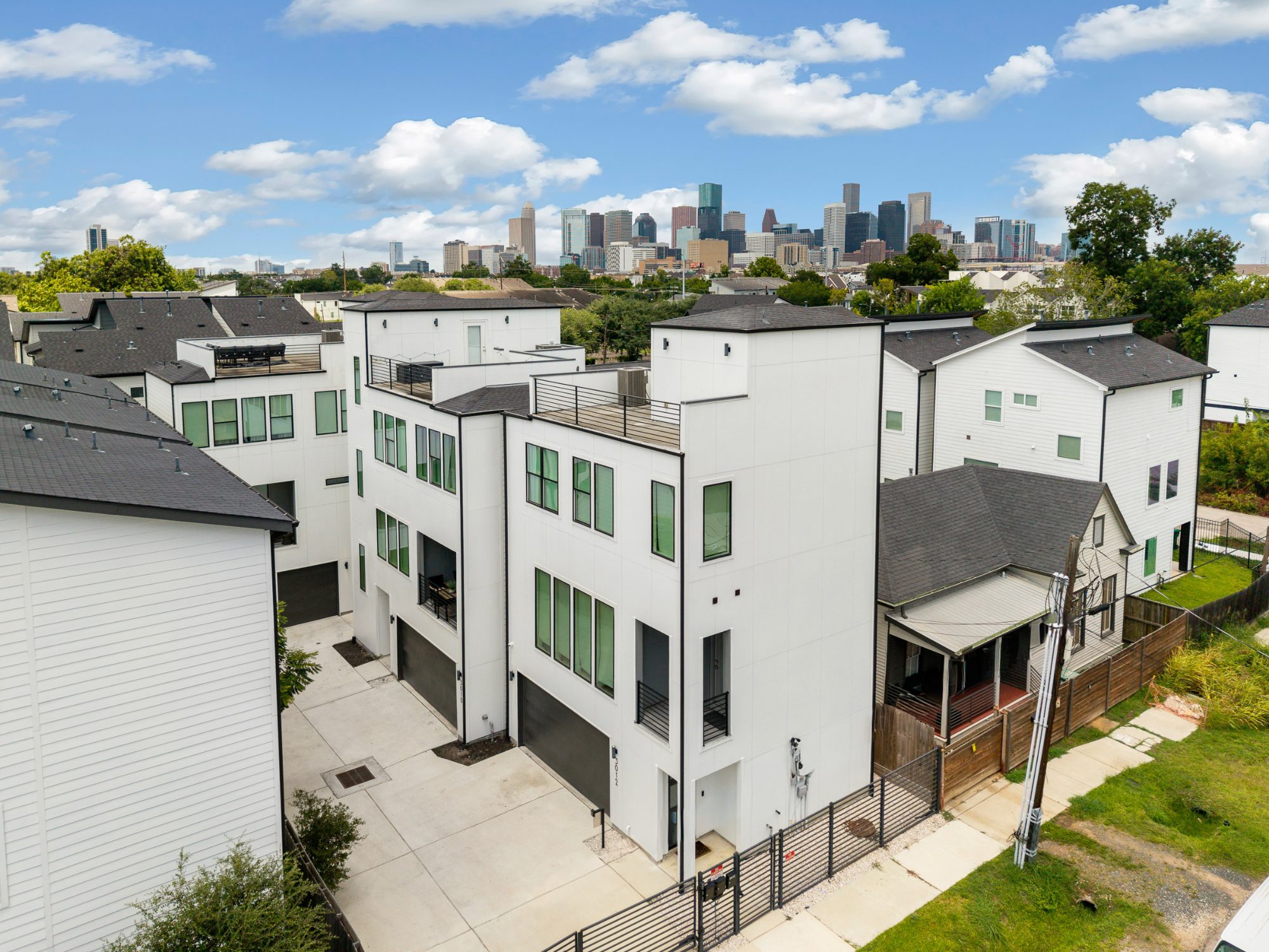 Aerial drone photograph of a Houston property