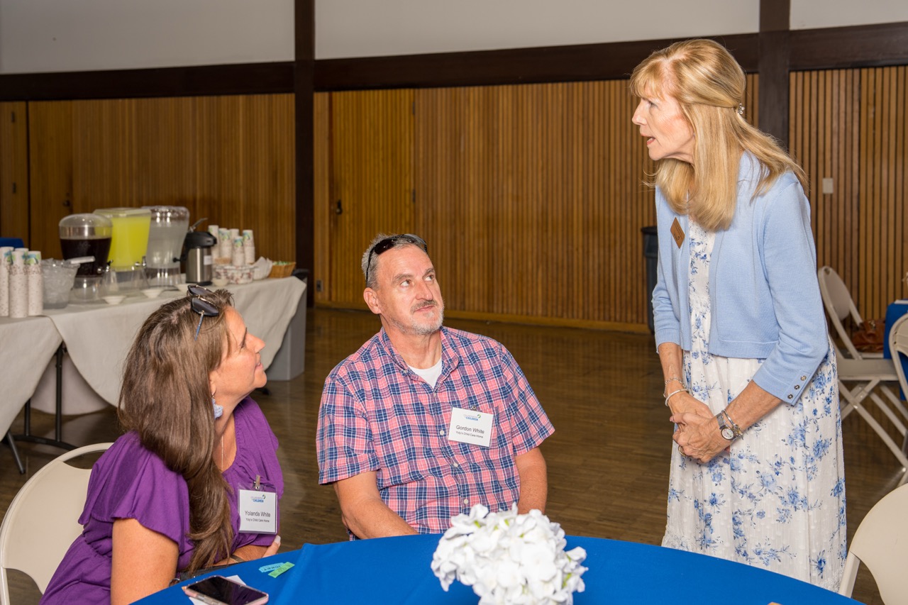 Guests conversing at a corporate reception